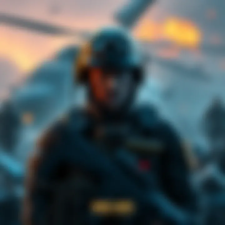 A soldier from Spec Ops: The Line stands with a troubled expression, surrounded by debris, symbolizing the chaos after a helicopter crash.