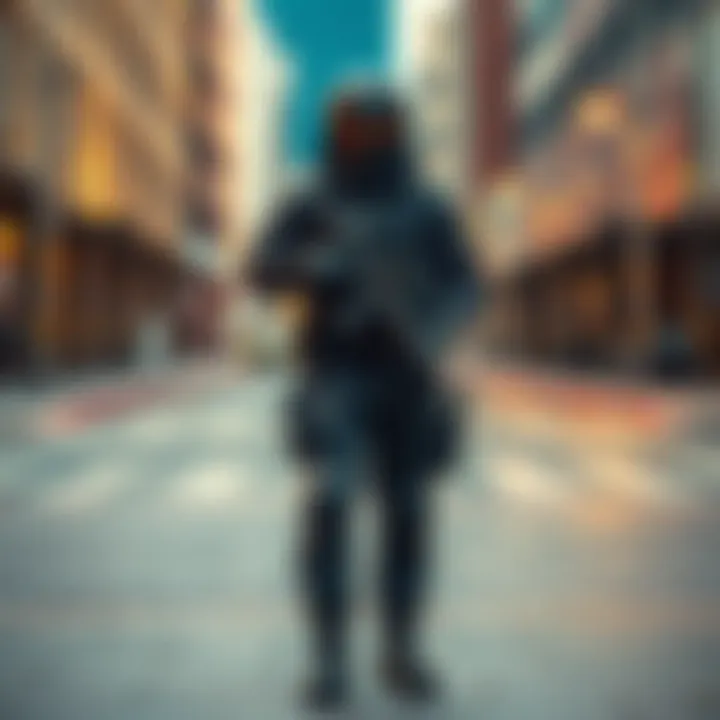 Spec Ops Outfit in Urban Setting A person wearing a stylish spec ops outfit stands confidently in an urban environment, blending tactical gear with modern fashion elements.