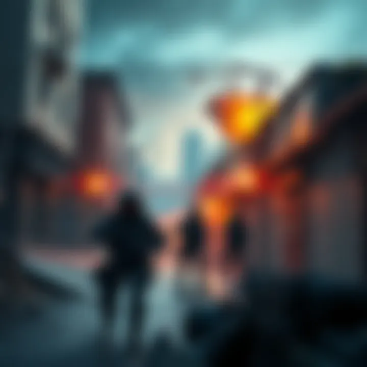 A scene depicting tactical gameplay from the Spec Ops series with soldiers in action in a war-torn city, highlighting strategy and teamwork.