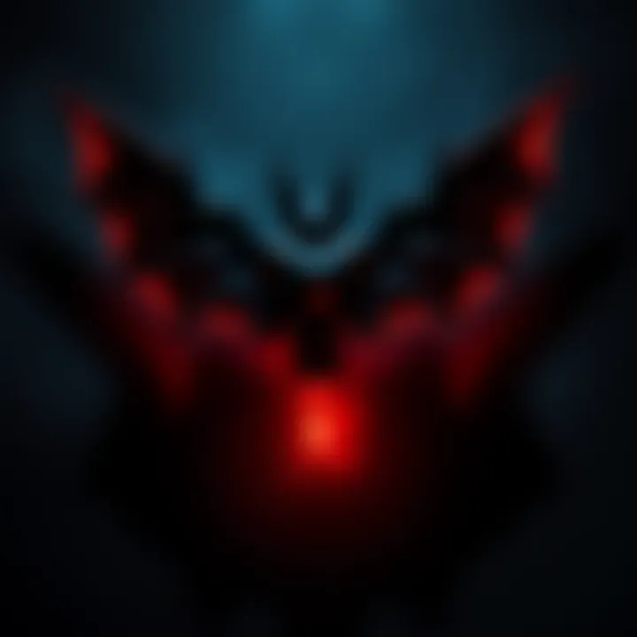 Spectral Bat Weapon A dark, mysterious bat-shaped weapon glowing with energy, set against a shadowy background, symbolizing its rarity and connection to hypermode events.