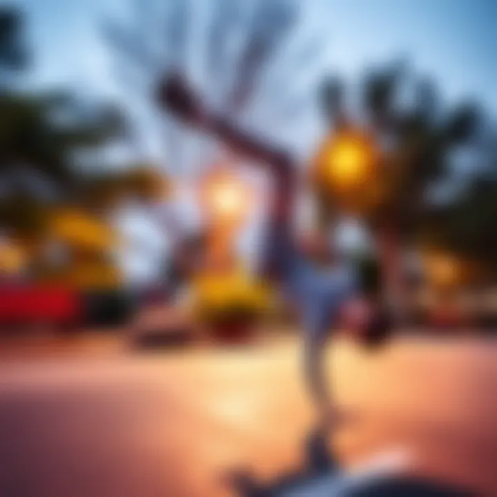 A person executing a Speed flip in a park, showcasing their skill and technique during the move.