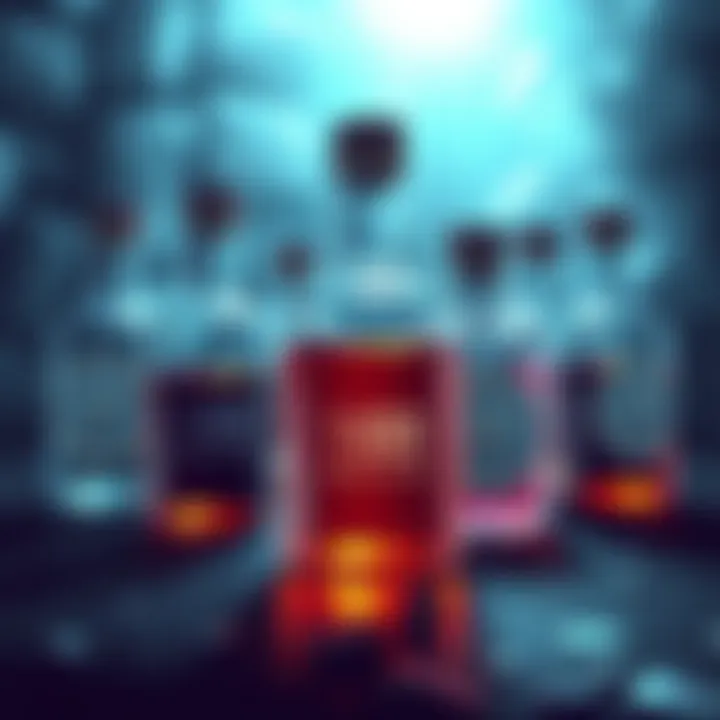 Illustration showing speed potions with a clock indicating doubled duration, and a highlighted legendary potion with a one-day timer.