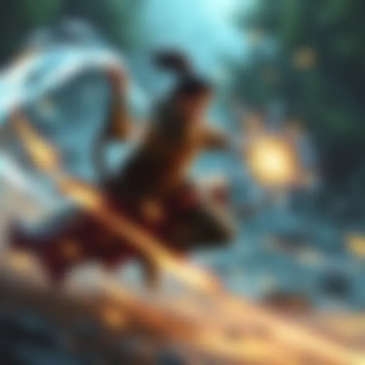 A dynamic DnD character showcasing a speed-based ability, surrounded by energy trails, symbolizing rapid movement in a fantasy setting.