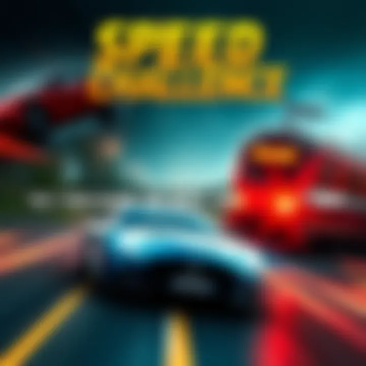A collage of various objects like a car, a bicycle, and a train, each labeled with their estimated speeds, inviting viewers to guess the correct speeds.