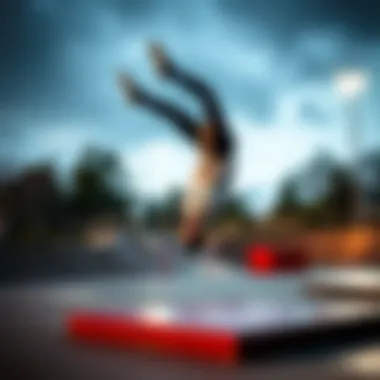 An athlete executing a speed flip in a park setting, demonstrating technique and focus while preparing for landing.