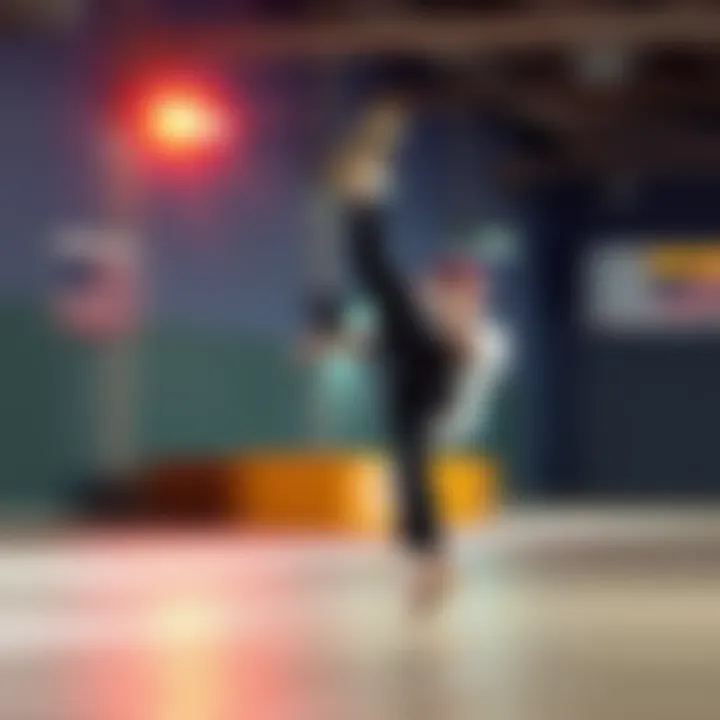 Speedflip Technique in Action A person practicing the speedflip technique, focusing on foot placement and body movement.