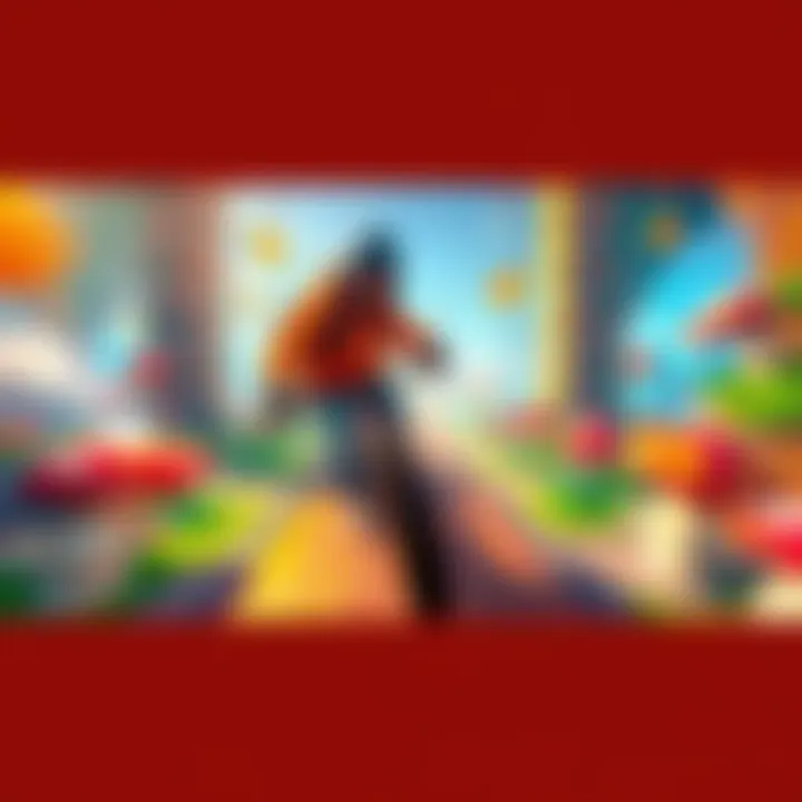 Speedrunner in Action A person speedrunning through a colorful game level filled with mushrooms and obstacles.