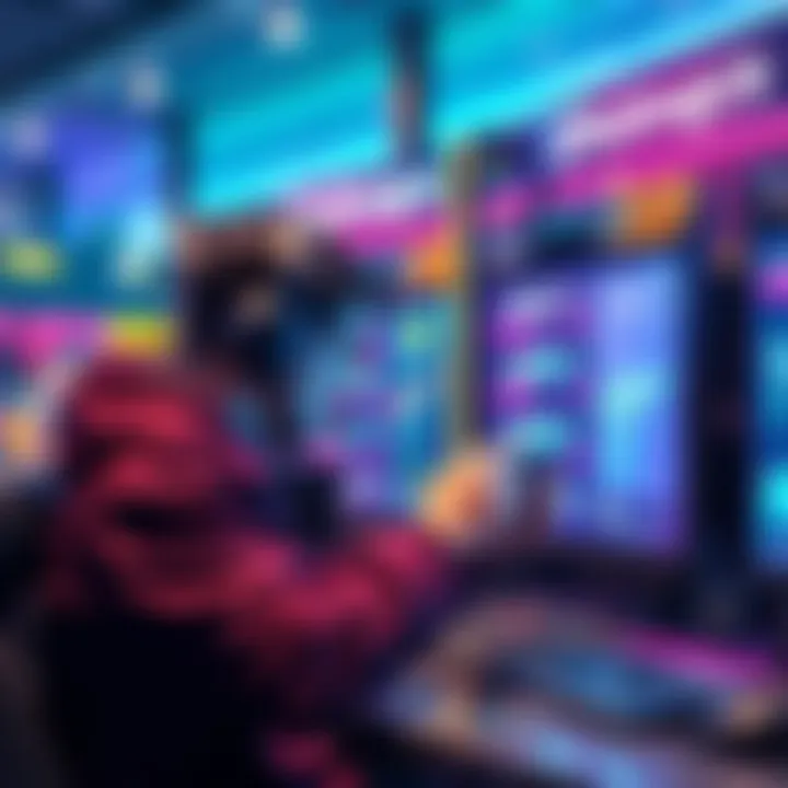 Spending Platinum in Gaming A gamer reviewing items in a store, looking at cosmetics and weapon slots, with platinum currency visible on the screen.