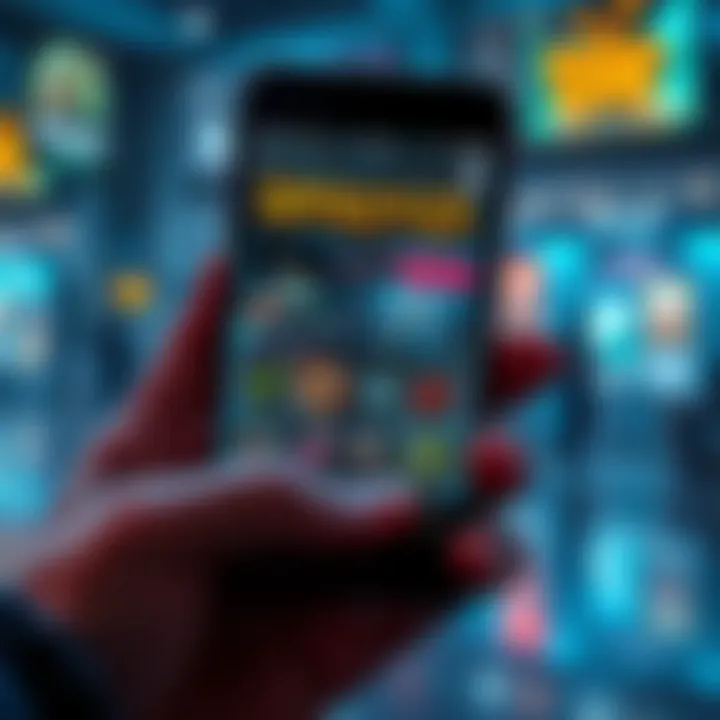 Mobile app concept for Speranza game A smartphone displaying the Speranza game interface with inventory management and crafting features visible.