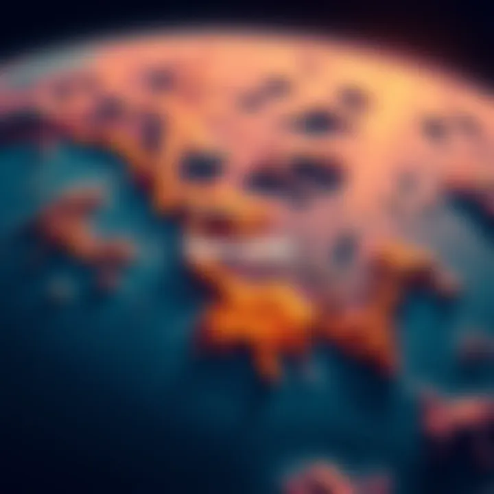 A map showing Speranza labeled as topside alongside other regions with similar elevation