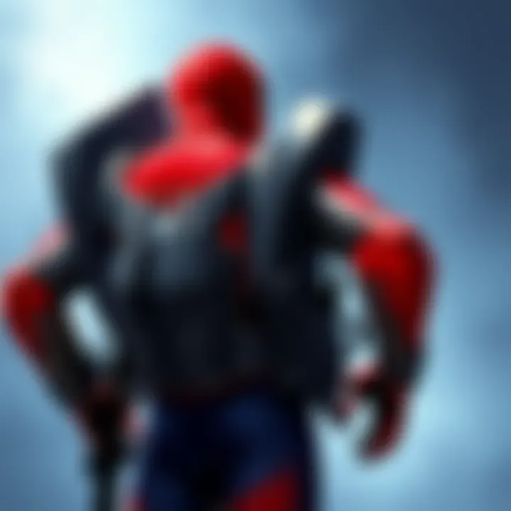 Illustration of Spider-Man's advanced suit featuring a backpack design inspired by the Superior Spider-Man suit, showcasing character's mechanical arms.