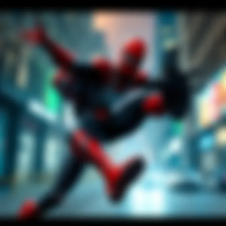 Spider-Man battling a black symbiote creature in an urban setting.