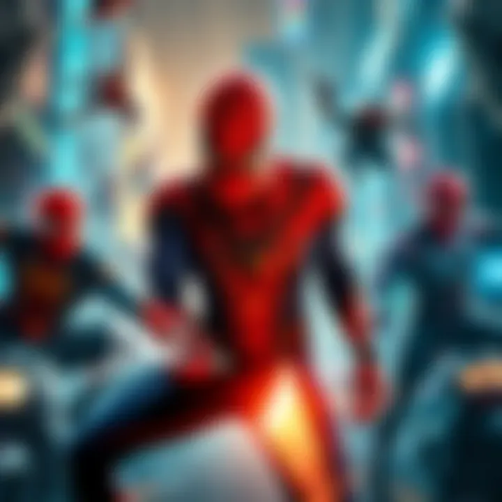 Spider-Verse characters and visuals representing community discussions about references and theories.