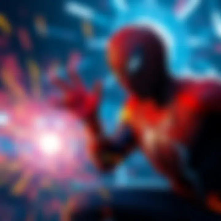 A scene showing a character from Spiderman 2 experiencing a glitch during gameplay on PS5, with unusual movements and effects.