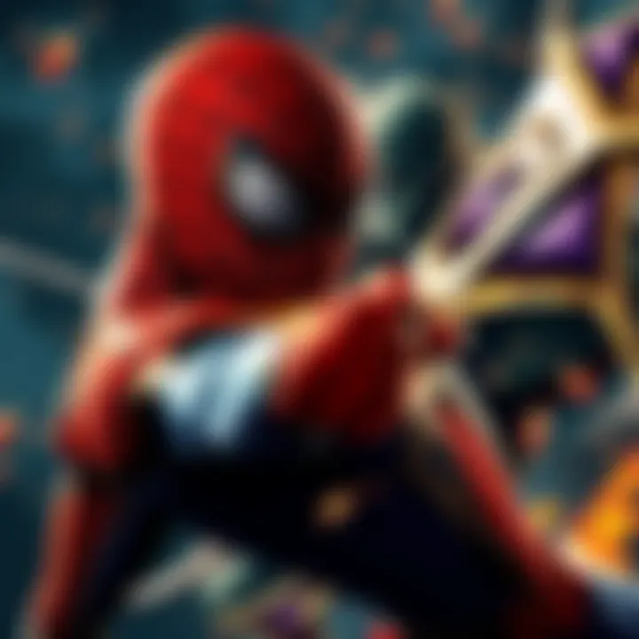 Spiderman holding back his punch while facing a supervillain, showcasing his fighting style