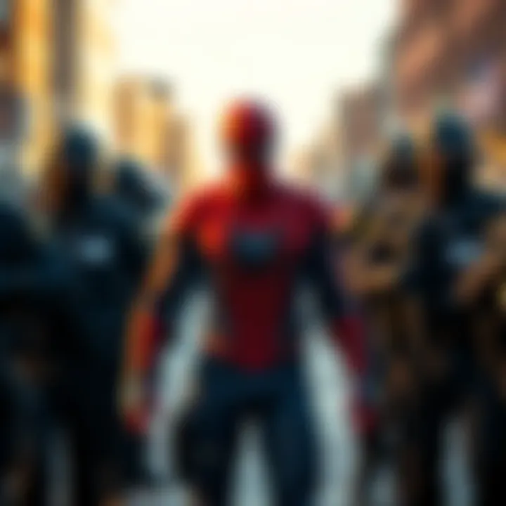 Spider-Man confronts ICE agents Peter Parker, dressed as Spider-Man, stands defiantly in front of ICE agents, showcasing his commitment to justice and standing up for individuals.