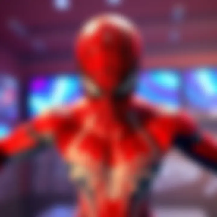 A detailed Spider-Man model hints at a new PlayStation game in a colorful display.