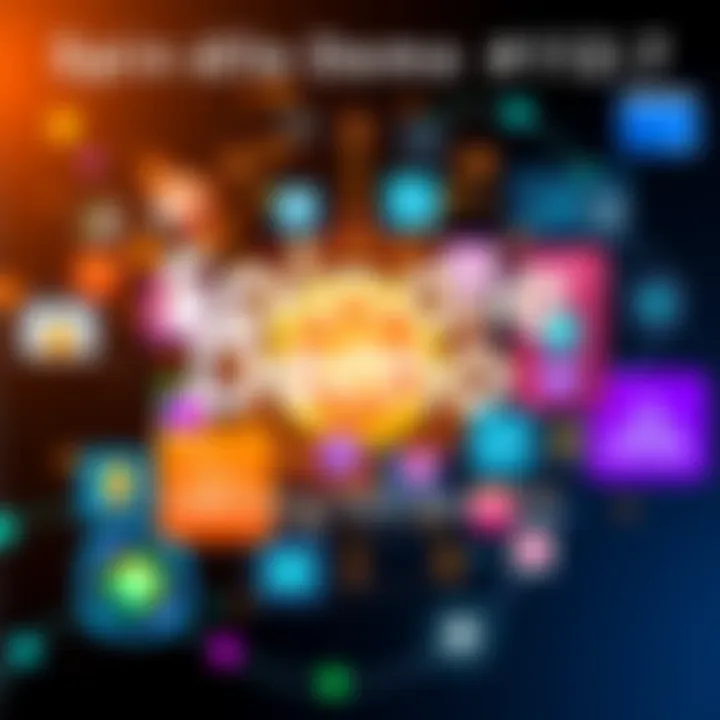 A collage showcasing new features of Spindle Demo #127 with vibrant graphics and icons representing innovation.