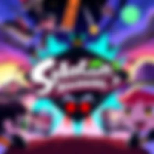 Illustration showing Splatoon Raiders logo with a bold announcement of no future DLC or balance updates, surrounded by images of in-game characters and scenes, signifying player reactions.