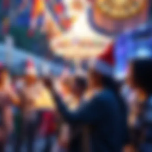 People engaging in creative activities and celebrating together during Splicemas Day 20.