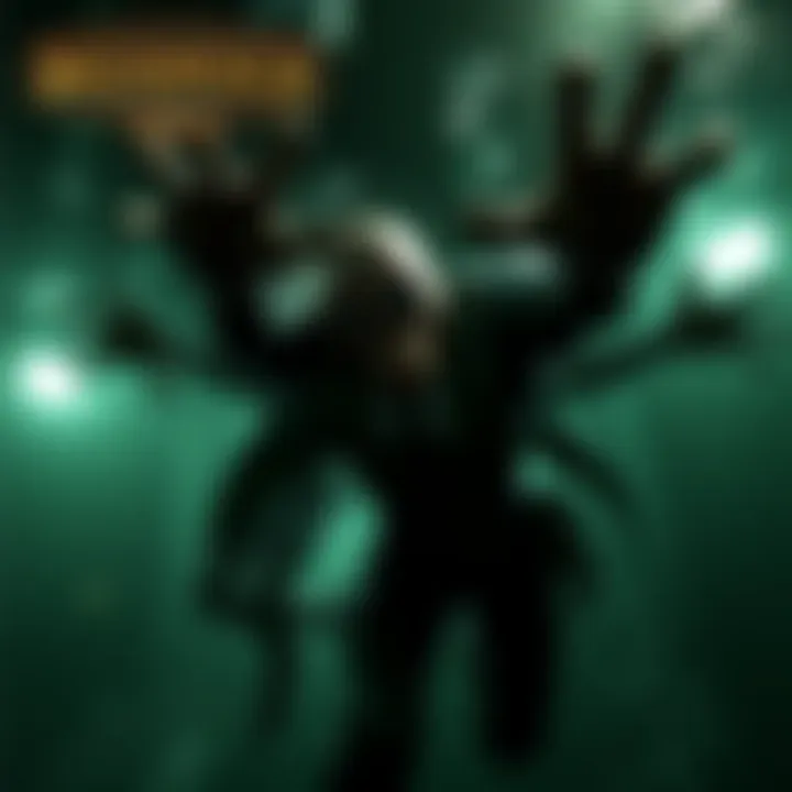 Splicers chase after Jack in a dark underwater setting