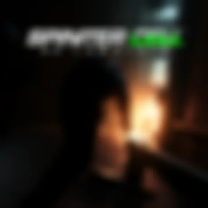 A screenshot of Splinter Cell gameplay showing the main character stealthily moving through a dark environment with shadows and obstacles.