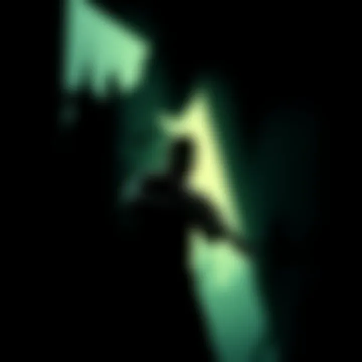 A shadowy figure representing Sam Fisher in a stealthy pose, juxtaposed with shadows of iconic environments from Splinter Cell series.