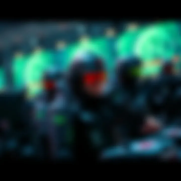 Three gamers in tactical gear competing at the Paris Invitationals, showcasing teamwork and strategy during a thrilling moment of the event.