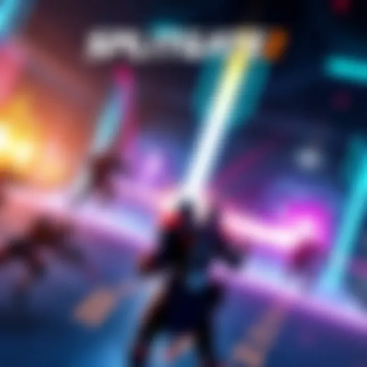 A dynamic scene from Splitgate 2 showing players engaged in fast-paced combat with portals and vibrant graphics