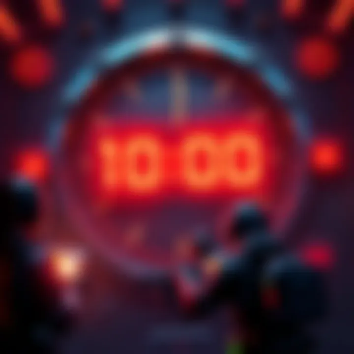 A countdown clock indicating the upcoming server shutdown for Splitgate, with players engaged in gameplay, emphasizing urgency to complete missions.