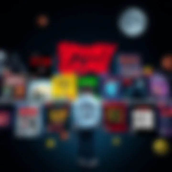 Spooky Game Titles A collection of game covers from horror-adjacent games like Slay the Princess and Doki Doki Literature Club on a dark background.