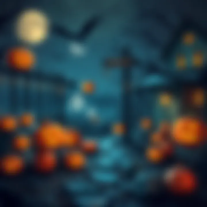A collection of spooky indie game covers for PS5 with Halloween themes, featuring ghosts, pumpkins, and eerie landscapes.