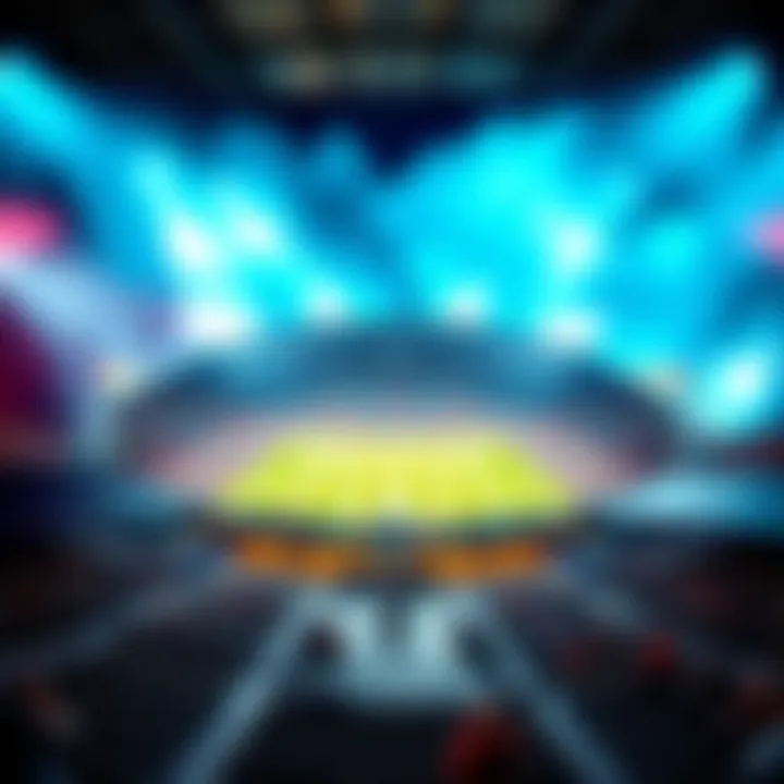 A colorful graphic showing the ranked tier list of various sports stadiums with unique designs and atmospheres