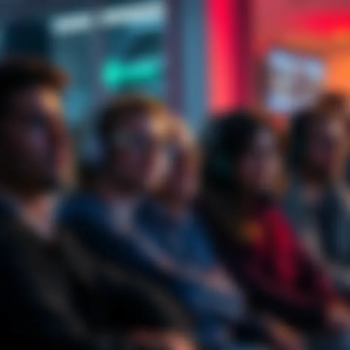 A group of people looking frustrated while listening to podcasts on Spotify with ads interrupting their experience