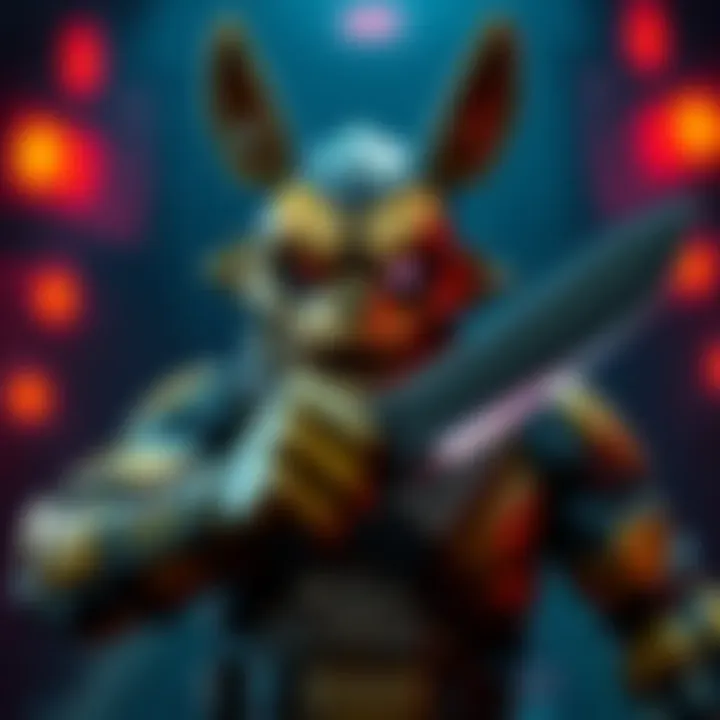 Springtrap holding a knife in a threatening pose, showcasing his deadly weapon in DBD.