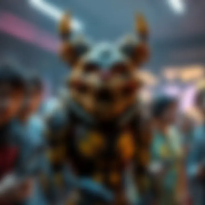 Springtrap Character in Gaming Springtrap, a disheveled animatronic character with a worn and twisted appearance, stands in a gaming arena, surrounded by players showing mixed expressions of disdain and concern. The scene highlight...