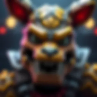A close-up of Springtrap, showing his enhanced features and mechanics in the 2v8 game update, with a focus on security door mechanics and undetectable status.