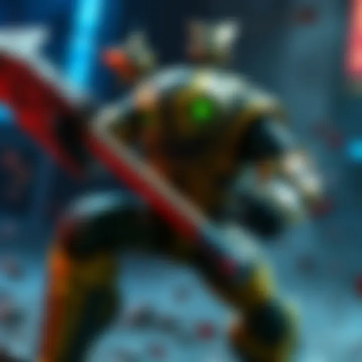 Springtrap performs a frame 1 axe grab in an intense game scene, showcasing enhanced gameplay with fluid movements.