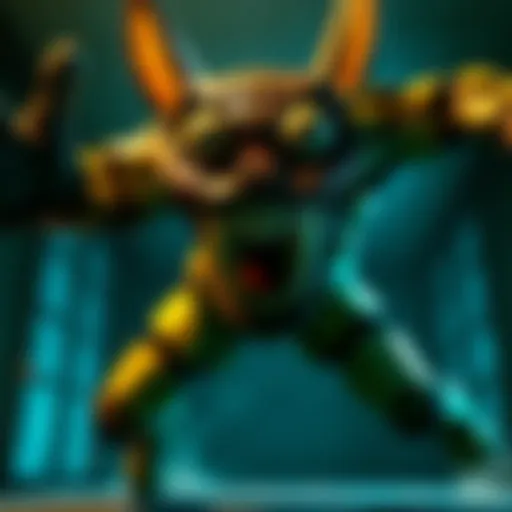 A character named Springtrap leaping toward the camera in a frightening jumpscare, capturing a shocking moment from a gaming scene.