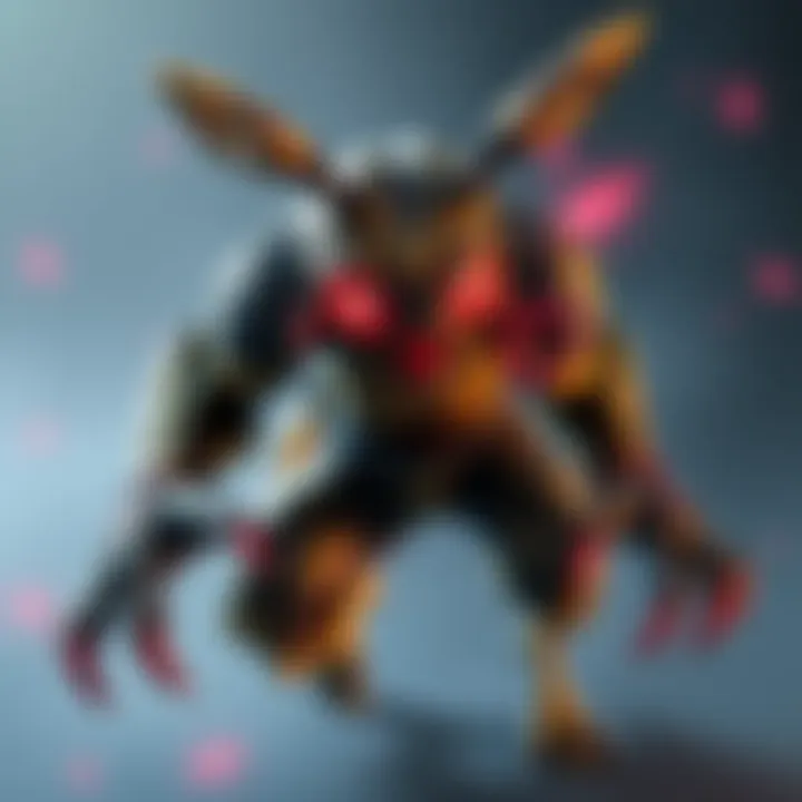 A fierce rendering of Springtrap, showcasing his new legendary skin, The Mimic, with Agony-driven features and camouflage traits.