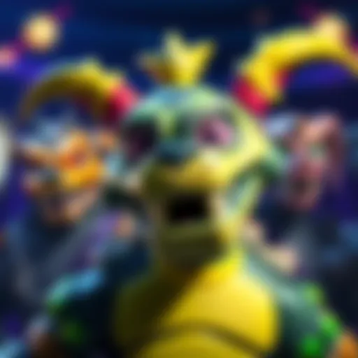 A colorful graphic showing Springtrap at the top of a tier list labeled 190% fact, with other characters ranked below him.