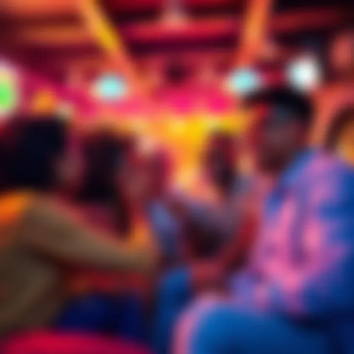 A group of people having fun and building connections in a vibrant setting