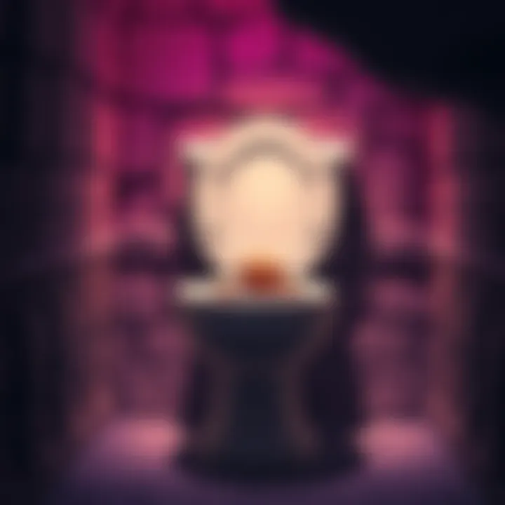 Squat toilet in Deep Rock Galactic hub A squat toilet design featuring three seashells in the Ramrod player hub of Deep Rock Galactic, showcasing humor and dwarven culture
