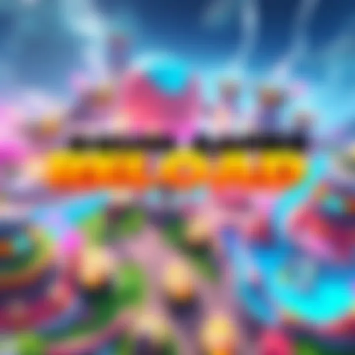 A view of the new SQUID GAMES Reload Map featuring colorful challenges and players in action.