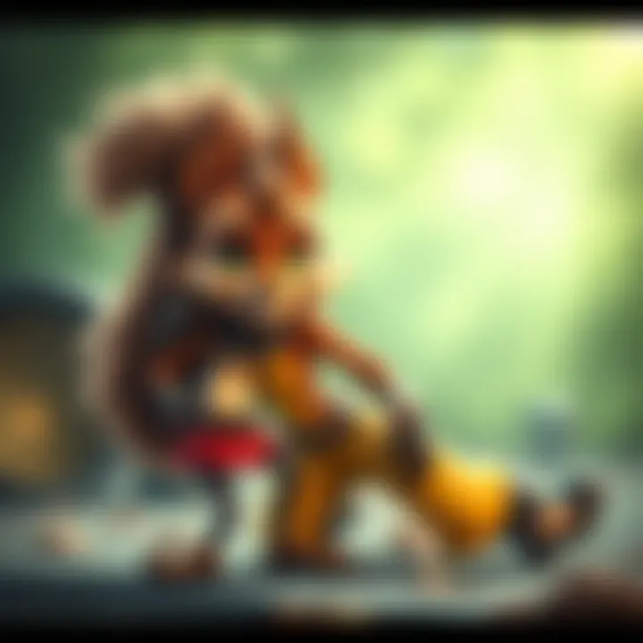 Squirrel Girl and Junkrat Fanart A playful fanart featuring Squirrel Girl with her bushy tail and Junkrat with his wild hair, both in a fun pose together