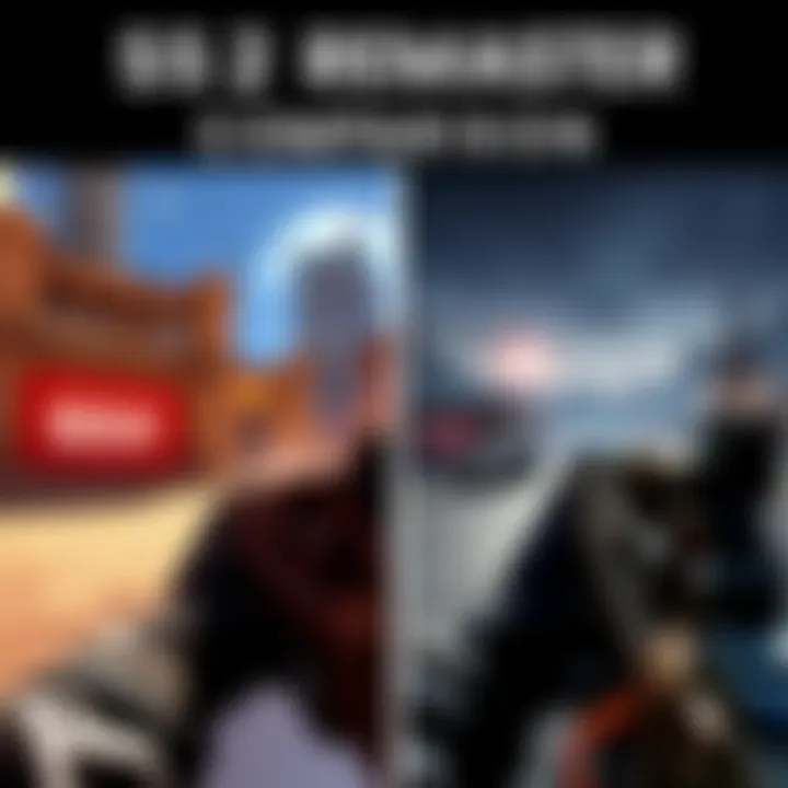 SS2 Remaster Comparison Side-by-side comparison of SS2 remaster and original gameplay with weapons and environments shown