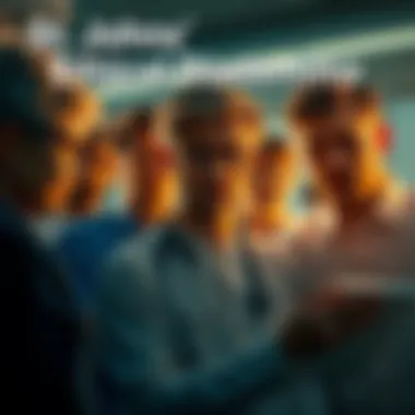 St. Johns' Ethical Dilemma A group of people discussing controversial claims about targeting dying individuals with a worried expression, highlighting ethical concerns.