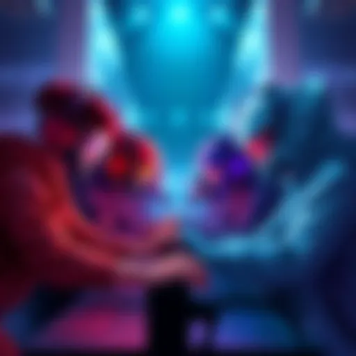 Stacked Teams Matchmaking Illustration of stacked gaming teams facing off in a competitive match