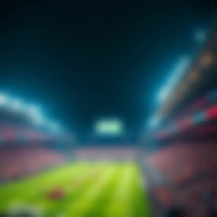 Stadium Preparing for Event A packed stadium before a game, showcasing excited fans and pre-game activities