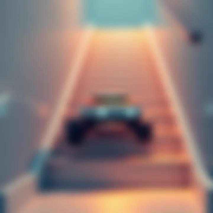 A stair-climbing robot vacuum in action on a staircase, showcasing its cleaning capabilities.